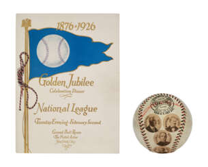 1926 NATIONAL LEAGUE GOLDEN JUBILEE COMMEMORATIVE BASEBALL AND RELATED PROGRAM