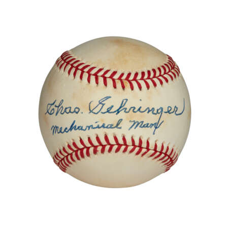 CHARLIE GEHRINGER SINGLE SIGNED AND INSCRIBED "MECHANICAL MAN" BASEBALL (PSA/DNA) - Foto 1