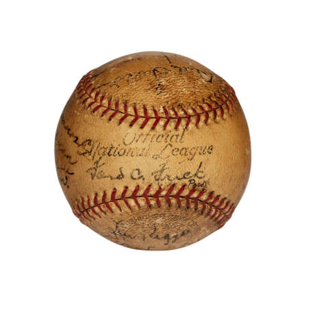 1935 "FIRST PITCH" TO BABE RUTH GAME USED BASEBALL (SI JOHNSON PROVENANCE) - photo 2