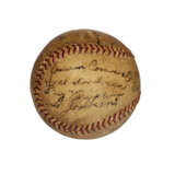 1935 "FIRST PITCH" TO BABE RUTH GAME USED BASEBALL (SI JOHNSON PROVENANCE) - Foto 3