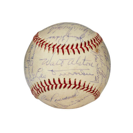 1961 LOS ANGELES DODGERS TEAM AUTOGRAPHED BASEBALL (PSA/DNA) - Foto 1