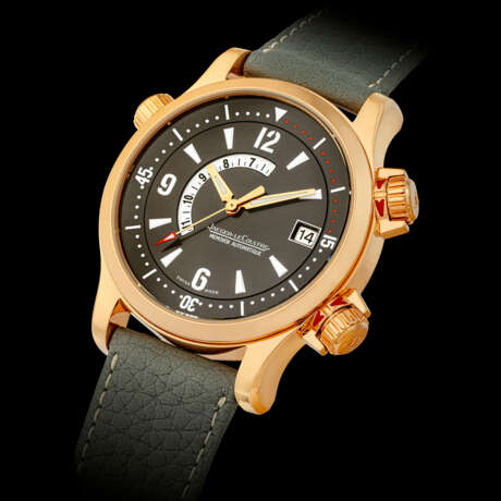 JAEGER-LECOULTRE. 18K PINK GOLD AUTOMATIC WRISTWATCH WITH SWEEP CENTRE SECONDS, DATE AND ALARM - photo 1