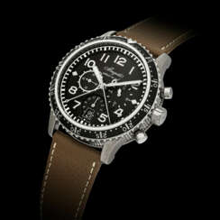 BREGUET. A TITANIUM AUTOMATIC FLYBACK CHRONOGRAPH WRISTWATCH WITH CENTRE CHRONOGRAPH MINUTE HAND, 24-HOUR INDICATION AND DATE