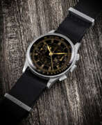 Metalwork. OMEGA. A RARE STAINLESS STEEL CHRONOGRAPH WRISTWATCH