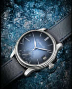 Ewiger Kalender. H. MOSER &amp; CIE. AN 18K WHITE GOLD PERPETUAL CALENDAR WRISTWATCH WITH POWER RESERVE AND LEAP YEAR INDICATION