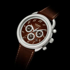 HERM&#200;S. A STAINLESS STEEL AUTOMATIC CHRONOGRAPH WRISTWATCH WITH DATE