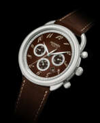 Self-winding. HERM&#200;S. A STAINLESS STEEL AUTOMATIC CHRONOGRAPH WRISTWATCH WITH DATE