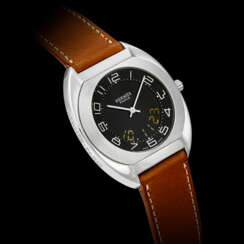 HERM&#200;S. A STAINLESS STEEL DIGITAL WRISTWATCH WITH DIGITAL DISPLAY, ALARM, CHRONOGRAPH, DUAL TIME AND DATE