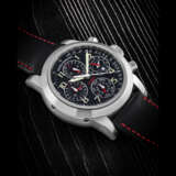GIRARD-PERREGAUX. A PLATINUM AUTOMATIC LIMITED EDITION PERPETUAL CALENDAR CHRONOGRAPH WRISTWATCH WITH LEAP YEAR, 24 HOUR AND MOON PHASES INDICATION, MADE FOR THE 50TH ANNIVERSARY OF FERRARI - Foto 1