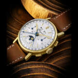 BREGUET. A ONE-OF-A-KIND AND RARE 18K GOLD TRIPLE CALENDAR CHRONOGRAPH WRISTWATCH WITH MOON PHASES - photo 1
