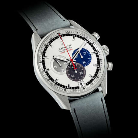 ZENITH. A STAINLESS STEEL LIMITED EDITION AUTOMATIC CHRONOGRAPH WRISTWATCH WITH 1/10TH SECONDS AND DATE - фото 1