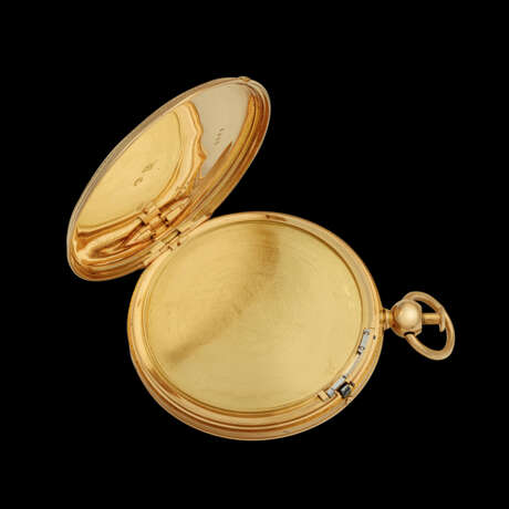 BREGUET. A VERY RARE AND HISTORICALLY IMPORTANT 18K GOLD HALF QUARTER REPEATING POCKET WATCH WITH SECRET PORTRAIT COMPARTMENT, SOLD TO PAULINE BONAPARTE, PRINCESS BORGHESE, SISTER OF NAPOLEON BONAPARTE - photo 5