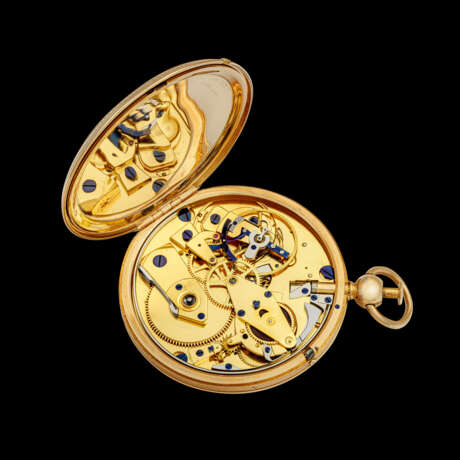 BREGUET. A VERY RARE AND HISTORICALLY IMPORTANT 18K GOLD HALF QUARTER REPEATING POCKET WATCH WITH SECRET PORTRAIT COMPARTMENT, SOLD TO PAULINE BONAPARTE, PRINCESS BORGHESE, SISTER OF NAPOLEON BONAPARTE - photo 8