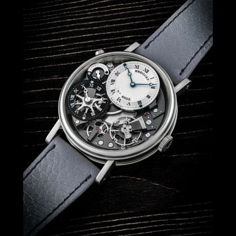 BREGUET. AN 18K WHITE GOLD SEMI-SKELETONISED WRISTWATCH WITH DUAL TIME AND DAY/NIGHT INDICATION - фото 1