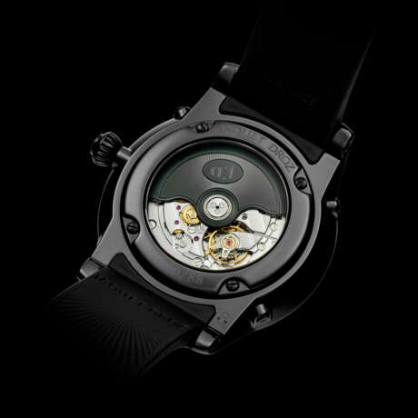 JAQUET DROZ. A RARE BLACK CERAMIC LIMITED EDITION AUTOMATIC PERPETUAL CALENDAR WRISTWATCH WITH LEAP YEAR INDICATION, RETROGRADE DATE AND DAY - photo 2