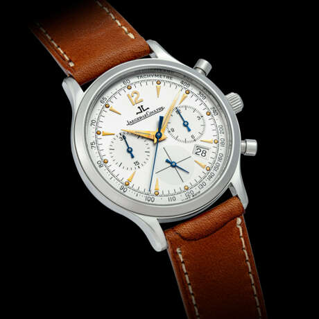 JAEGER-LECOULTRE. A STAINLESS STEEL CHRONOGRAPH WRISTWATCH WITH DATE - фото 1
