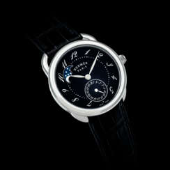 HERM&#200;S. A STAINLESS STEEL AUTOMATIC WRISTWATCH WITH DATE AND MOON PHASES