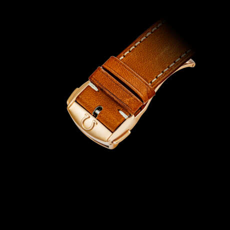 OMEGA. AN EXTREMELY RARE AND ATTRACTIVE 18K PINK GOLD AUTOMATIC CENTRAL TOURBILLON WRISTWATCH - photo 3