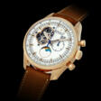 ZENITH. AN 18K PINK GOLD AUTOMATIC SEMI-SKELETONISED CHRONOGRAPH WRISTWATCH WITH DATE AND MOON PHASES - Auktionsarchiv
