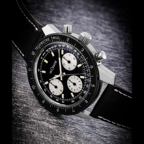 LECOULTRE. A RARE STAINLESS STEEL CHRONOGRAPHWRISTWATCH WITH “PANDA DIAL” - photo 1