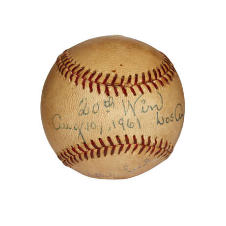 WHITEY FORD 20TH WIN GAME USED BASEBALL FROM THE 1961 SEASON (EX-WHITEY FORD COLLECTION)(1961 WORLD CHAMPIONS, WS MVP, AND CY YOUNG SEASON)(PSA/DNA) - фото 2