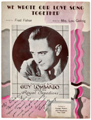 RARE 1936 LOU GEHRIG AUTOGRAPHED SHEET MUSIC: NEW YORK AMERICAN PHOTOGRAPHIC PROVENANCE (JSA)