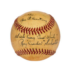 RAY &quot;CRACKER&quot; SCHALK SINGLE SIGNED BASEBALL (PSA/DNA 8 NM-MT)(EX-JAMES ARMSTRONG COLLECTION)