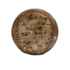 APRIL 13, 1926 LAST BALL USED IN 15 INNING SHUTOUT GAME: ED ROMMEL VS. WALTER JOHNSON (EX-AL SIMMONS COLLECTION)
