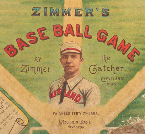 IMPORTANT 1894 ZIMMER`S BASE BALL GAME: A NOTED RARITY IN FINE CONDITION WITH EXCEPTIONAL DISPLAY VALUE - photo 2