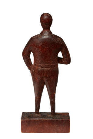 A CARVED WOOD FIGURE OF A BASEBALL PLAYER - photo 2