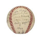 RARE 1946 MONTREAL ROYALS TEAM AUTOGRAPHED BASEBALL WITH JACKIE ROBINSON: FIRST MLB PROFESSIONAL TEAM (PSA/DNA 8 NM-MT) - фото 5