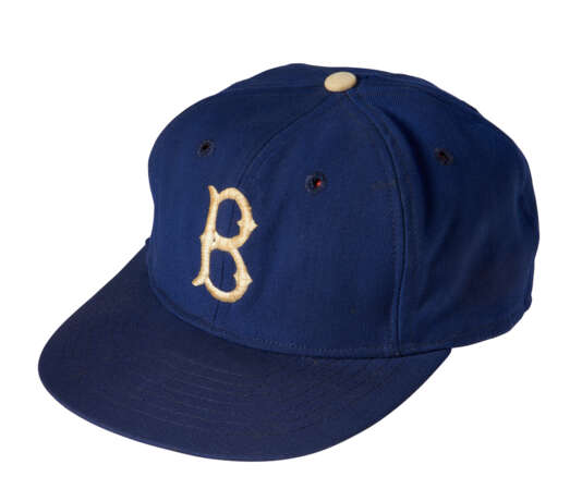 BROOKLYN DODGERS PROFESSIONAL MODEL BASEBALL HAT WITH ATTRIBUTION TO JACKIE ROBINSON C.1963-69 (MEARS AUTHENTICATION) - Foto 2