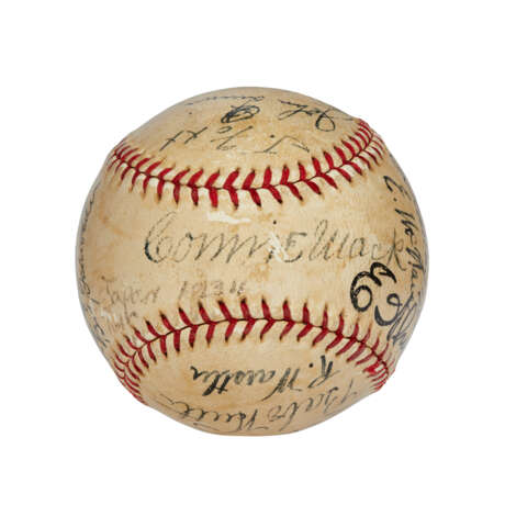 1934 UNITED STATES ALL-STAR TEAM TOUR OF JAPAN AUTOGRAPHED BASEBALL (PSA/DNA 7 NM) - photo 5