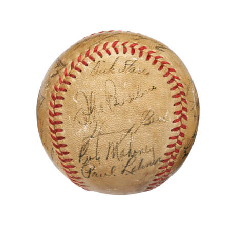 UNIQUE 1951 ST. LOUIS BROWNS TEAM AUTOGRAPHED BASEBALL WITH EDDIE GAEDEL AND BILL VEECK (JSA) - фото 4
