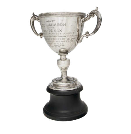 A `SHOELESS` JOE JACKSON TROPHY: AN IMPORTANT AMERICAN SILVER-PLATED TWO-HANDLED PRESENTATION CUP - photo 2