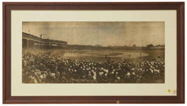 RARE MAMMOTH 1907 WORLD SERIES PANORAMIC PHOTOGRAPH: TY COBB AT BAT BY GEORGE LAWRENCE