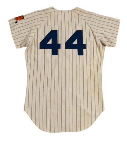 HISTORICALLY SIGNIFICANT 1968 HANK AARON ATLANTA BRAVES PROFESSIONAL MODEL HOME JERSEY WORN TO HIT HIS 500TH CAREER HOME RUN (MEIGRAY PHOTOMATCH)(SGC/GROB)(MEARS AUTHENTICATION) - Foto 2