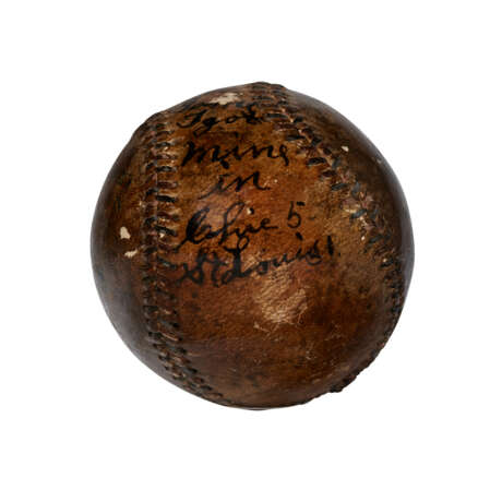 IMPOSSIBLY RARE GEORGE EDWARD "RUBE" WADDELL SINGLE SIGNED BASEBALL C.1908 (JSA) - фото 3