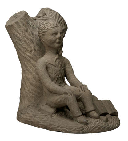 A CARVED GRANITE GRAVE MARKER OF A BOY - фото 2