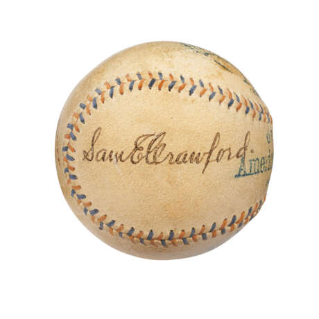 "WAHOO" SAM CRAWFORD SINGLE SIGNED BASEBALL C.1915 (JSA)(SCARCE PLAYING CAREER ERA) - Foto 1