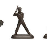 THREE BRONZE FIGURES OF A PITCHER, A STRIKER, AND A NEWSBOY - фото 1