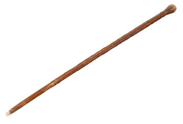 A CARVED WOOD WALKING STICK