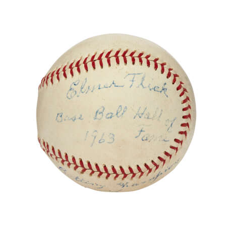 ELMER FLICK SINGLE SIGNED AND STATISTICALLY INSCRIBED BASEBALL (PSA/DNA) - photo 1