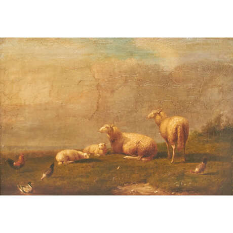 Unbekannter Tiermaler 'Schafe, Enten und Hühner', 19. Jahrhundert - Foto 1