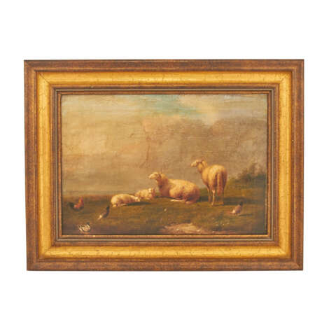 Unbekannter Tiermaler 'Schafe, Enten und Hühner', 19. Jahrhundert - photo 2
