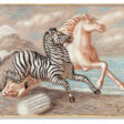 Giorgio De Chirico. Cavallo bianco e zebra in corsa in riva al mare circa 1932 - Auktionsarchiv