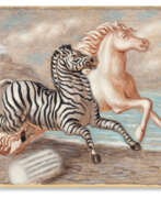 Giorgio de Chirico. Giorgio De Chirico. Cavallo bianco e zebra in corsa in riva al mare circa 1932