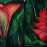 «Diptyque Tropical flowers» Toile Peinture acrylique Nature morte 2019 - photo 1