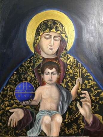 Богоматерь с Иисусом (армянская икона) Canvas Oil paint 2017 - photo 1
