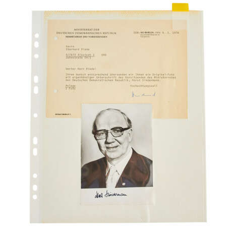 Autographen - DDR mit Erich Honecker, - Foto 3